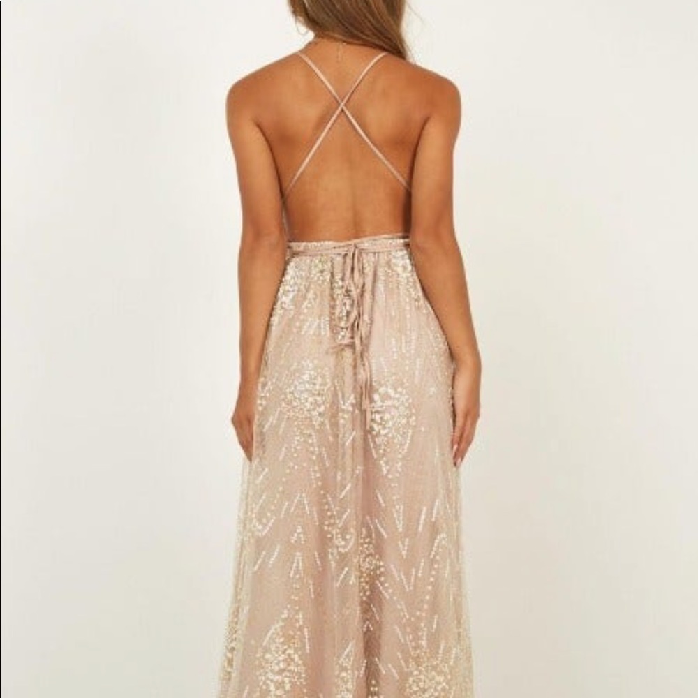 Pink and Gold showpo dress